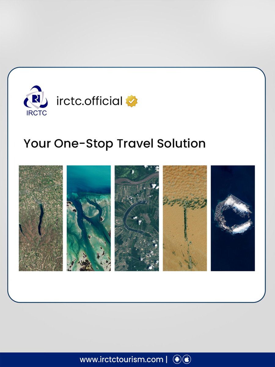 IRCTCofficial's tweet image. POV: Nature just spelled out the best way to travel and explore. 
Think Travel. Think IRCTC.

#NASA #Landsat #IRCTC #Travel