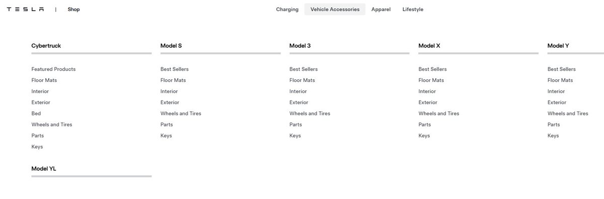 Model YL section in the US <a href="/Tesla/">Tesla</a> shop 🤔🤔🤔