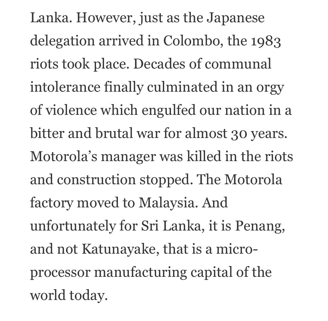 <a href="/WDLD0712/">Nawab</a> Sri Lanka’s shook off socialism (it turned back later) &amp; became one of the first Asian economies to liberalize under JR Jaywardena in 1977.

It’s ethnic chauvinism that literally and directly destroyed its potential. Easily a 25,000k gdpc country otherwise (as a base case even).