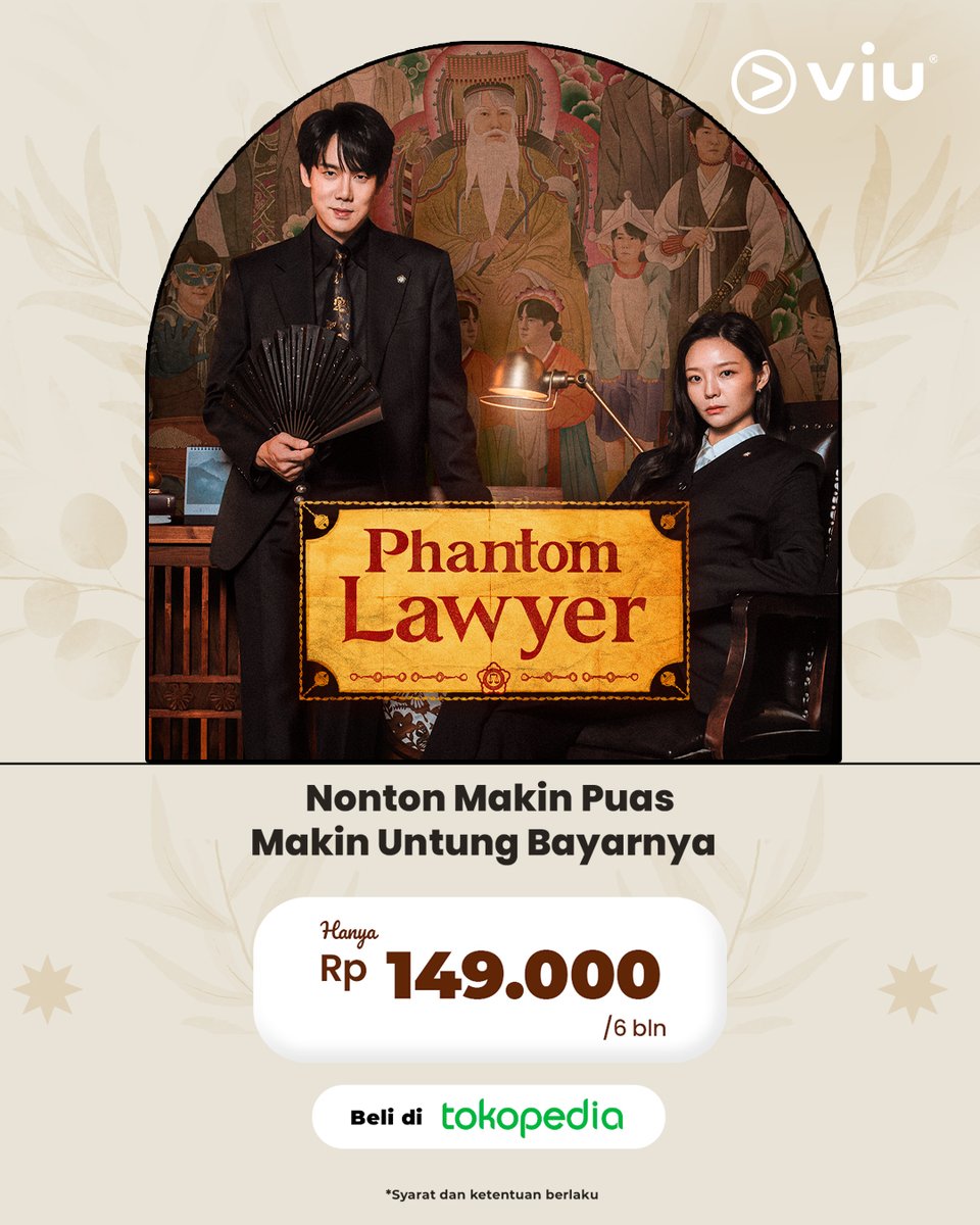 Viu_ID's tweet photo. Persiapan buat long weekend besok sambil nonton episode terbaru #PhantomLawyer datang~! Kamu bisa lebih untung dengan promo Viu Premium dari @tokopedia untuk 6 bulan nih ππ
Beli sekarang juga! Klik: https://t.co/yLeq1e2Orq
#Viu #ViuPromo https://t.co/71dtNBLC6K