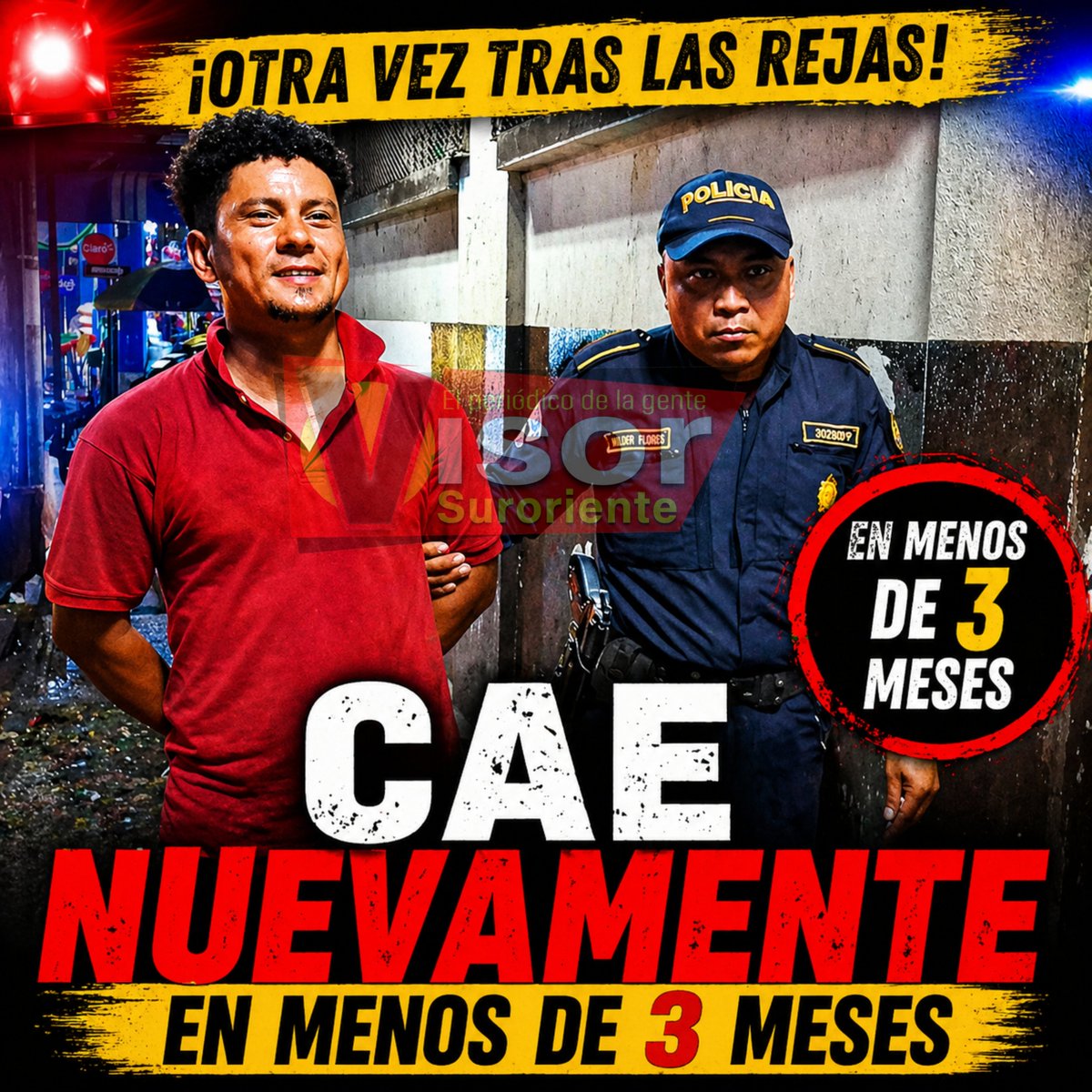 ÚLTIMA HORA || ¡Otra vez tras las rejas! Cae nuevamente Keny Raúl Cardona Blanco, en menos de 3 meses. Más información: visorgt.com/otra-vez/