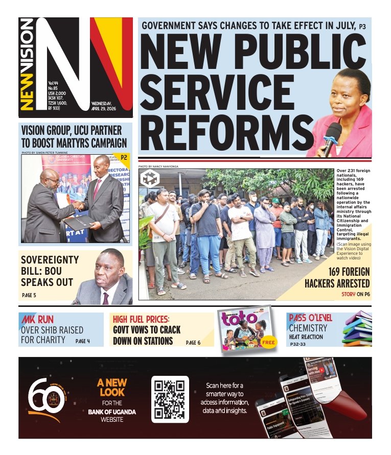 MwanzoTvPlus's tweet image. #UGANDA: Magazetini Leo...    

Daily Monitor, New Vision, Bukedde

Jumatano Aprili 29, 2026