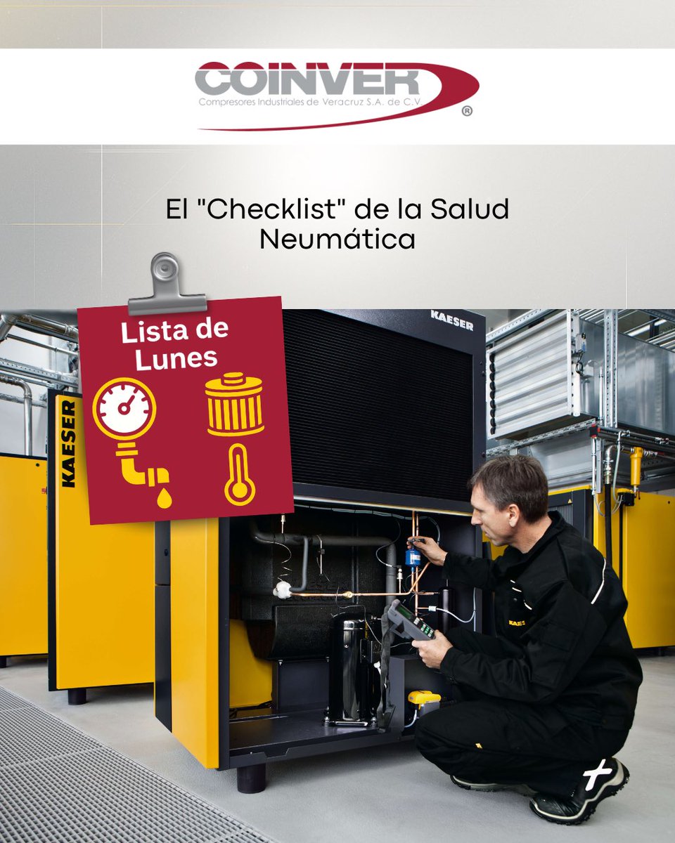coinver_mx's tweet photo. ¿Tu producción cuelga de un hilo? 🧵 

No dejes que un compresor descuidado detenga tu planta. 

Haz un checklist cada lunes.

Conoce más en:
🌐https://t.co/xGIxutJYtI

📱Contáctanos:
+52 2299017462

#coinverfamily #kaeserfamily #compresoresindustriales #veracruz #tabasco https://t.co/YQ7Q42akbj