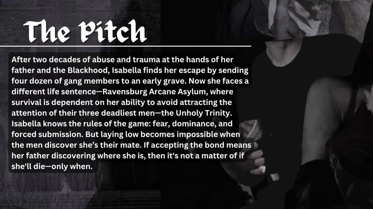 authoralafair's tweet photo. 🧵After slaughtering her abusive father’s gang, Isabella is sentenced to a brutal magical asylum—where survival means avoiding the wrath of its three ruthless leaders. Laying low seems to be the best path to follow, but the mating bond has other plans #questpit #DF #RF #A #Q https://t.co/sjC3iVpwBt