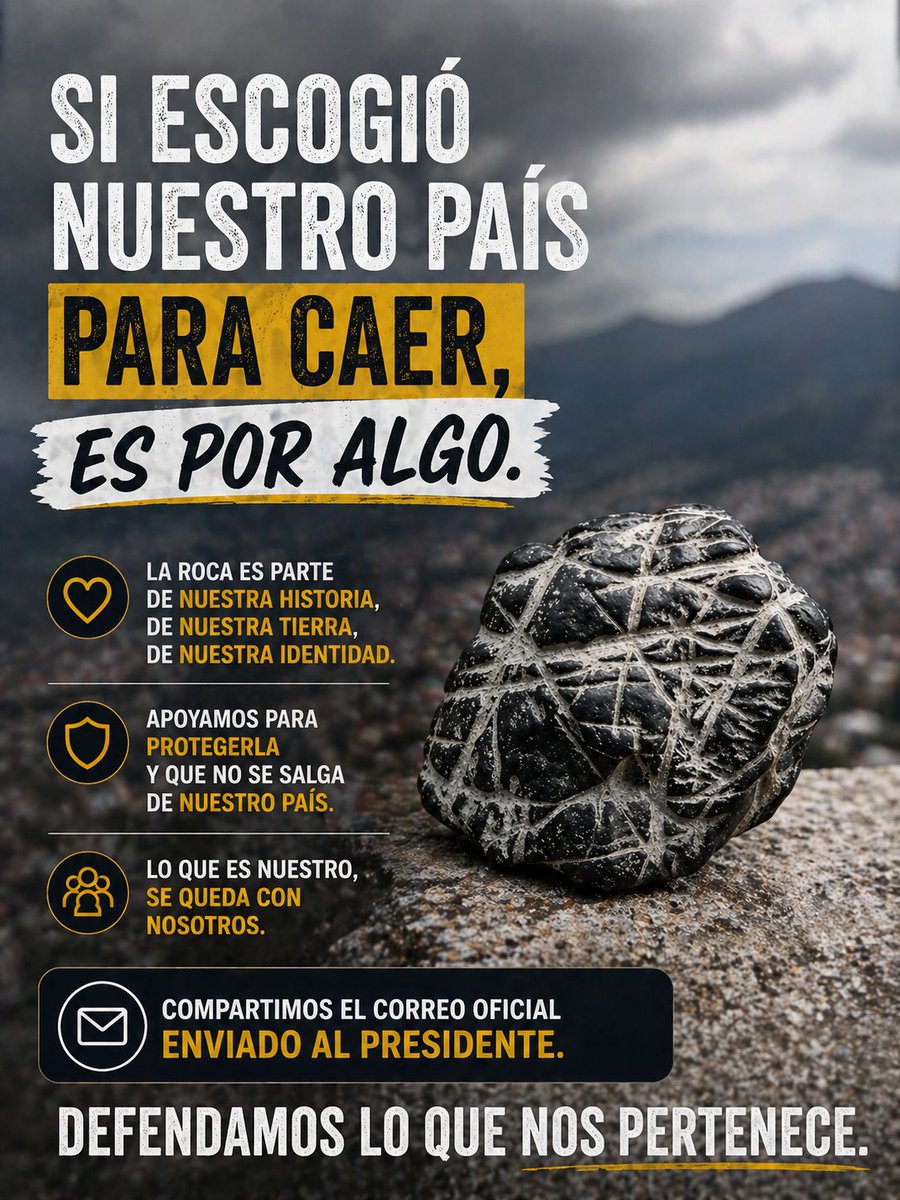 ArcangelMo74771's tweet photo. Compartimos el correo oficial enviado al presidente 📩

La roca es parte de nuestra historia y de lo que somos.
Cuidarla es responsabilidad de todos.

Lo que es nuestro, se queda con nosotros. https://t.co/0N4SzydEuI