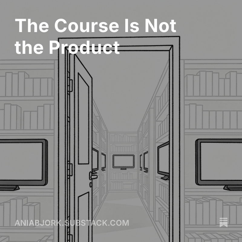 The Course Is Not the Product open.substack.com/pub/aniabjork/…