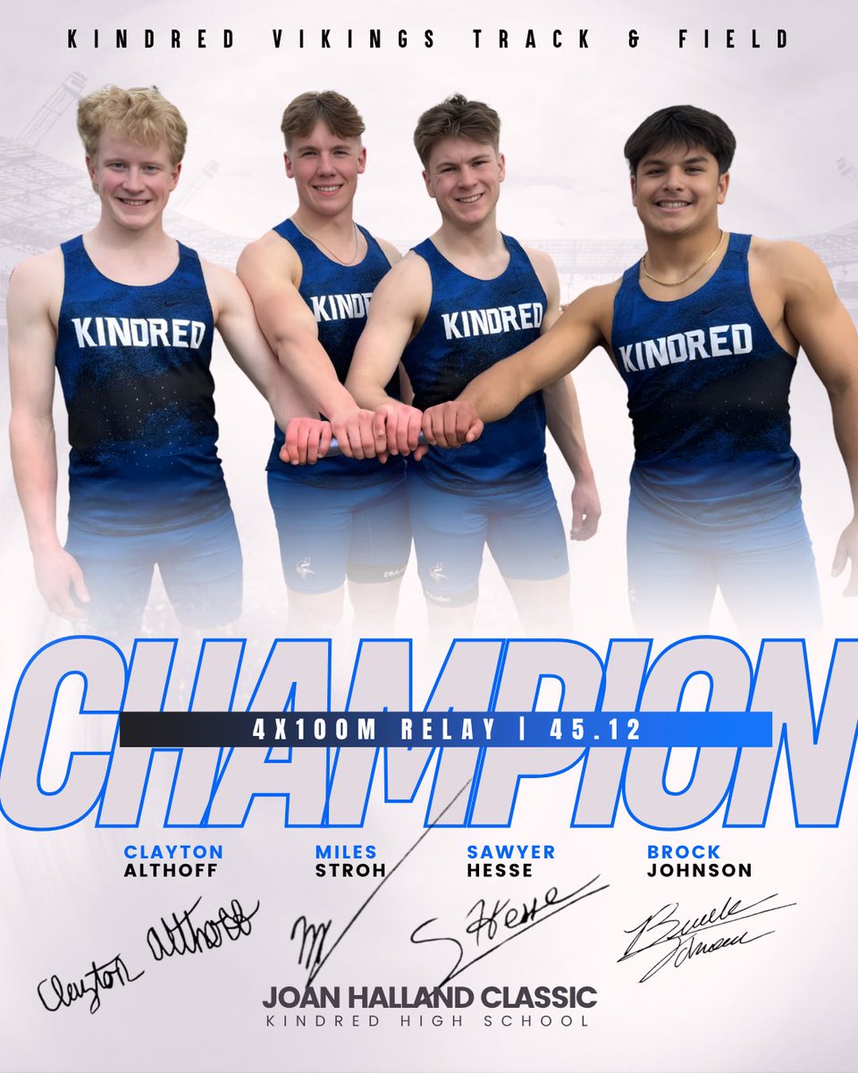 khstrackfield1's tweet image. 💥 STATE QUALIFIER 💥
🥇 EVENT CHAMPION🥇

The Boys 4x100m Relay ran another SQ time and took 1st place today! 👏🏻👏🏻

🏆 4x100m Relay 
🥇 Clayton, Miles, Sawyer, Brock
⏰ 45.12

#getonthebus
