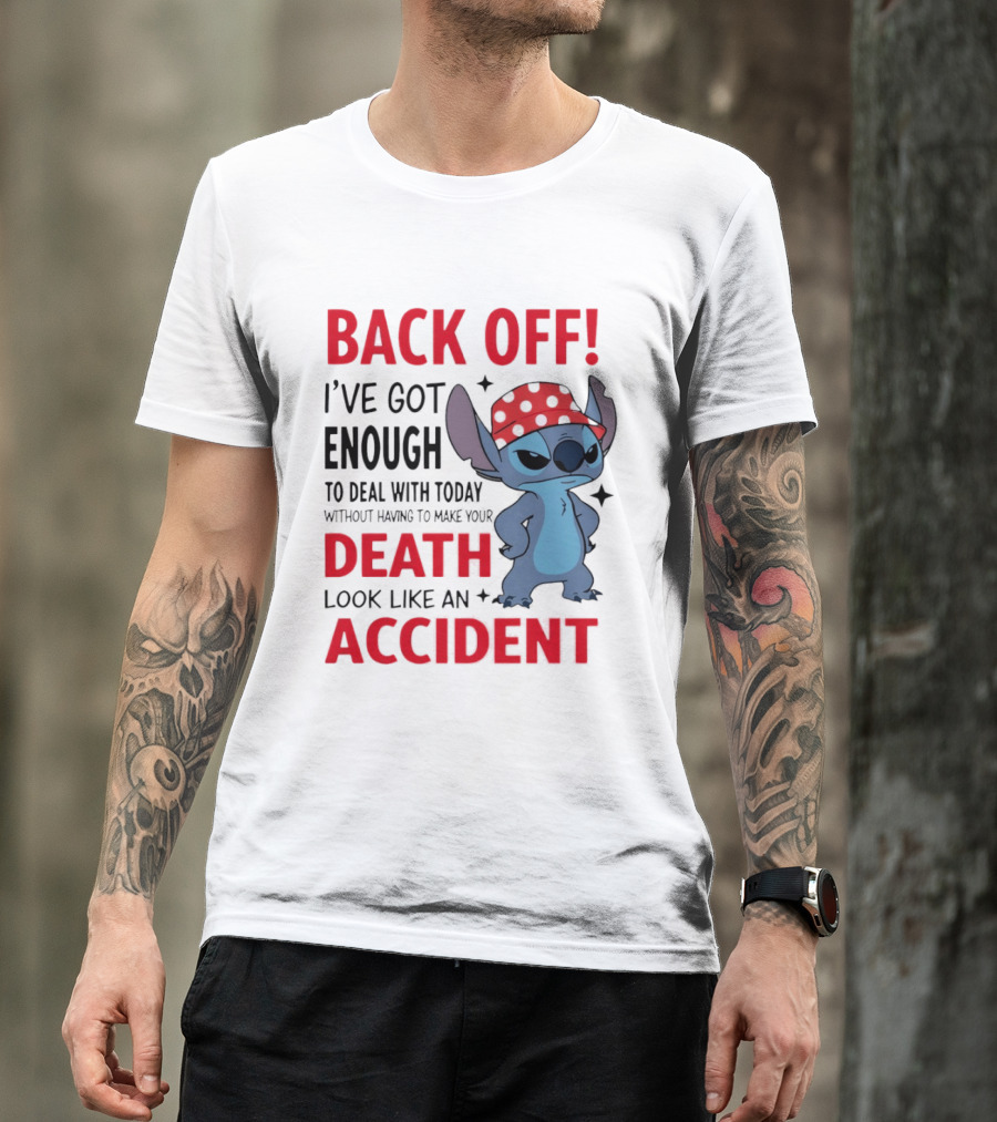 sarastanbrand's tweet image. This gives main-stage energy: that playful yet fierce vibe! 😂 Stitch in a red bandana saying "Back Off" speaks to me on a whole new level. Anyone else feeling like today’s a little too much? sarastan.com/product/t-shir…

#Stitch #DisneyFashion #TshirtDesign