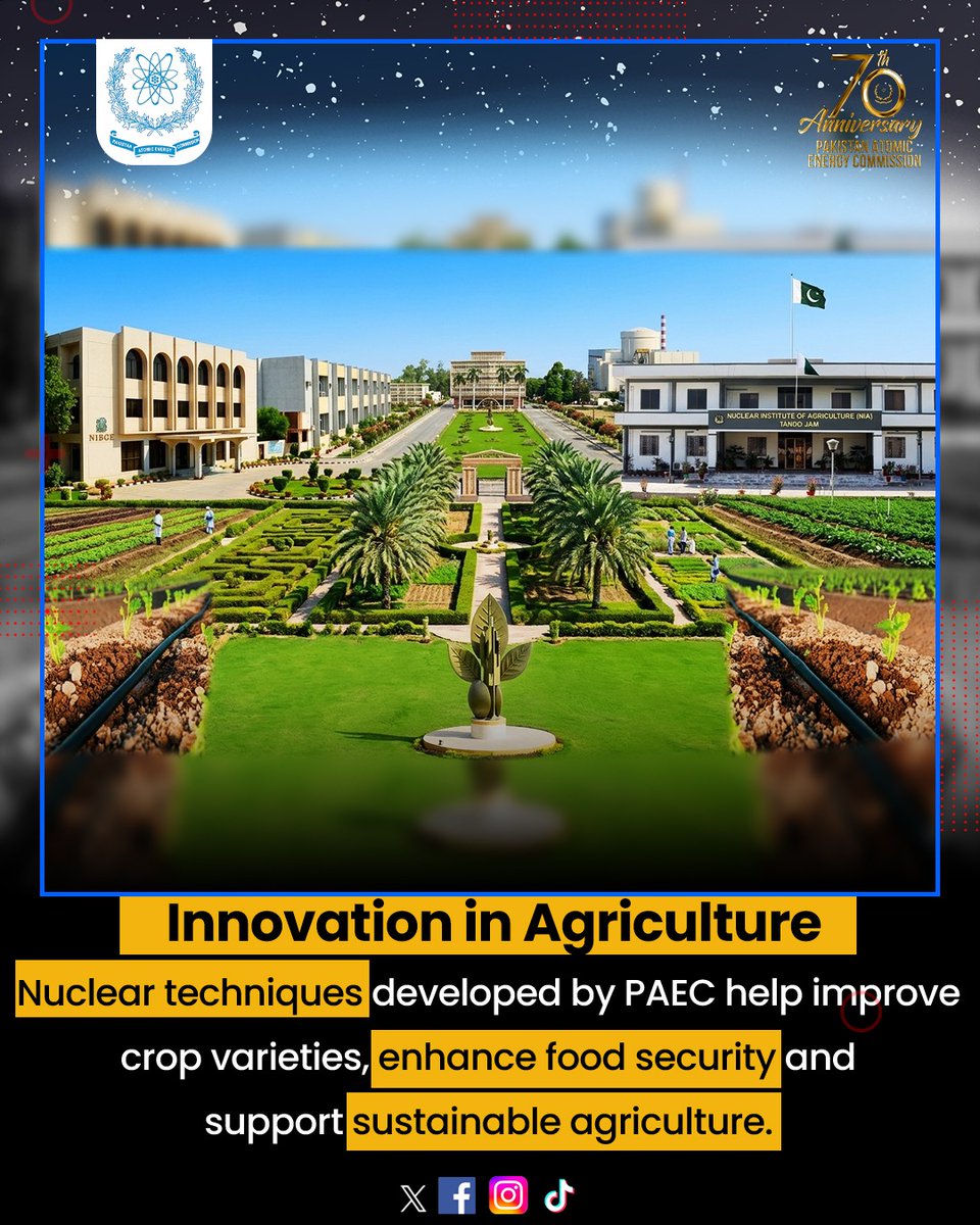 Innovation in Agriculture

Nuclear techniques developed by PAEC help improve crop varieties, enhance food security and support sustainable agriculture.

#rayofhopepk #PAEC #Pakistan