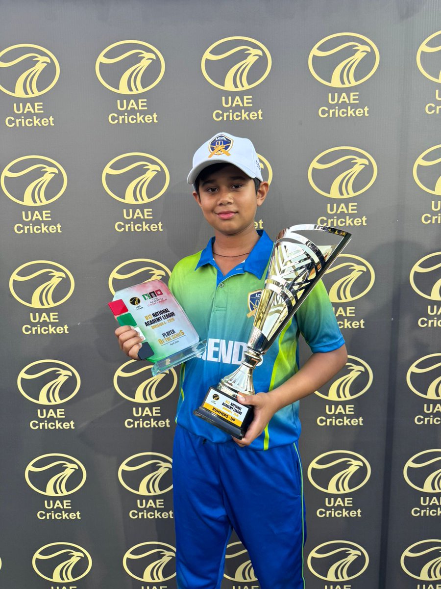 dpsshj's tweet image. Tanush Jadhav (Grade 7) named “Player of the Series” at the ECB U12 National Academy League, leading across batting, fielding, and MVP rankings. A proud moment for Delhi Private School Sharjah!
#Cricket #StudentSuccess #UAESports #ECB