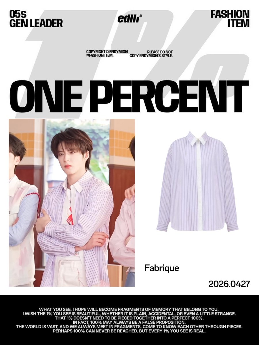 liu_yao_wen's tweet photo. 🐺 260427 个人微博
上装|badblood
下装|Protocol Index
配饰|帽子 Supreme
260427 官博
上装|Fabrique
上装|ToyzY
配饰|项链 TysGrocery
-
𝐂𝐫.EndyMion-刘耀文同款博
#LiuYaowenFashionitem
#刘耀文 #liuyaowen #류야오원
#时代少年团 #teensintime https://t.co/6vSNkxw6so
