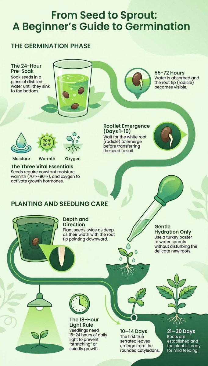 RobertFox_420's tweet image. A Beginners Guide to Germination 
🫘🔜🌱 
#cannabis #marijuana #seeds #seedling #germinate #germinating #germination #beginner #guide