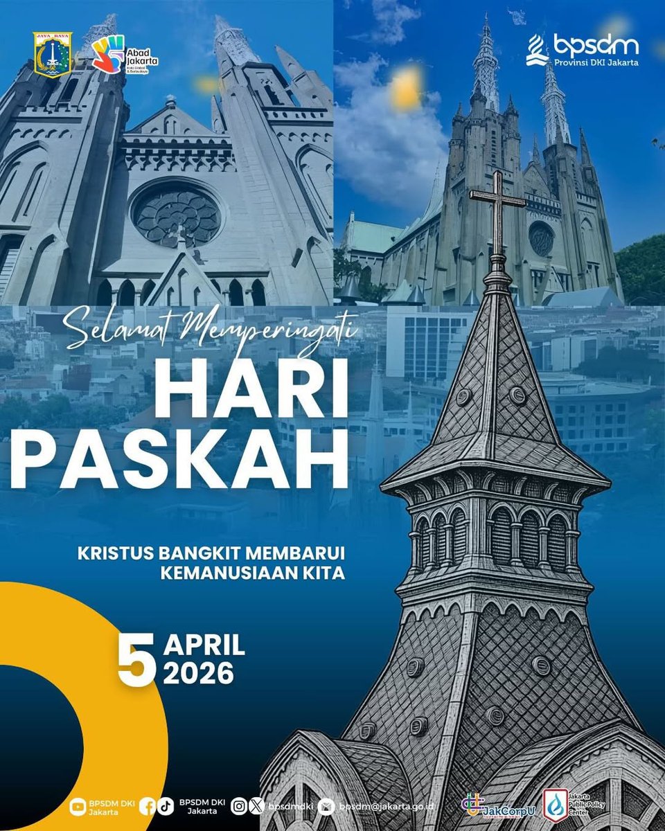 bpsdmdki's tweet photo. Selamat memperingati Hari Paskah.

Paskah menjadi momentum penuh makna yang mengajarkan tentang harapan, pembaruan, dan kemenangan kehidupan atas pengorbanan.

#HariPaskah #SemangatMelayani #ASNBerAKHLAK #PelayananPublik #BPSDMDKIJakarta https://t.co/8zGblGzi4c