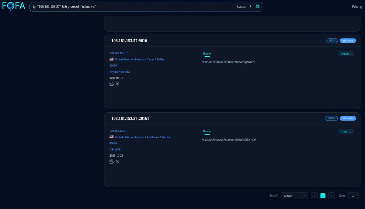 Cyberteam008's tweet image. Latest #Crimson #RAT Payload

File: vrmtkvim wimyras.exe
MD5: b915e9fe3d5541e75609b220ed2e88b0
C2: TCP 108.181.153[.]57:9616

Banner Signatures from #Fofa for #C2 ports:
Port-8511 { inerafvdafo@lc29ws }
Port-9616 { inerafvdafo@9iazz7 }
Port-15161 { inerafvdafo@43s13j }
Port-20161