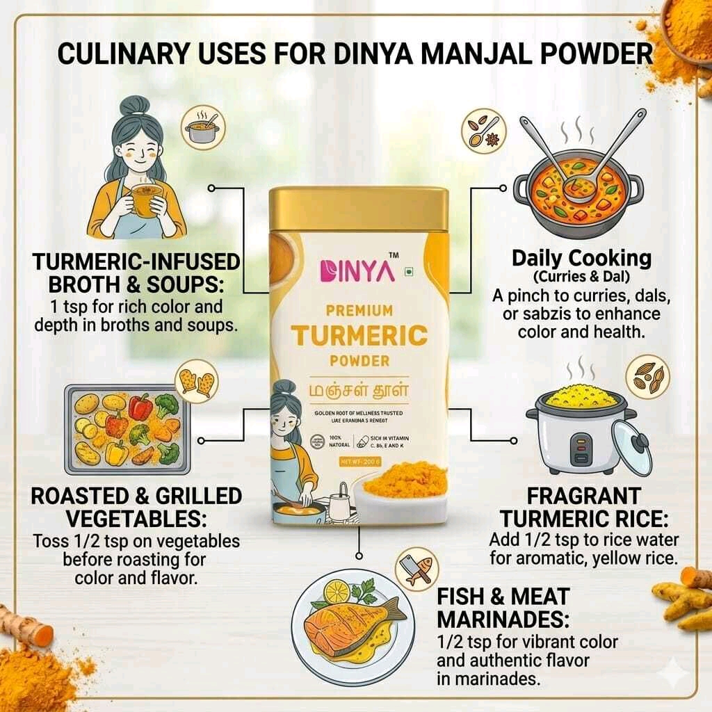DinyaOrganics's tweet image. The golden touch for health and flavor. ✨

From curries to immunity broths, elevate every meal with Dinya Premium Turmeric Powder. 100% natural and pure. 🍛💛

Shop Now! 🛒🛍️ dinya.in/products/turme… 

#Dinya #Turmeric #Wellness