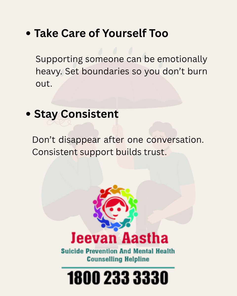 jeevan_aastha's tweet image. Your small effort can mean everything to someone. 💛

A simple check-in, a kind word, or just being there can make a real difference.

You don’t need perfect words—just show up.

#MentalHealthAwareness #BeKind #YouAreNotAlone