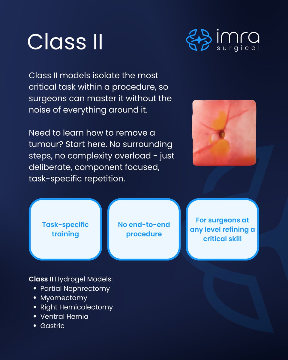 IMRASurgical's tweet photo. The IMRA Class System isn't just a product range - it's a complete training pathway built on progressive learning and proficiency-based progression. 

From first contact with a robotic arm to mastering the most complex procedures, every class is a deliberate step forward. There's a level for every surgeon, at every stage.

Not sure which class suits your training needs? Get in touch with our team today at info@imrasurgical.com

#MedTech #RoboticSurgery #MedicalInnovation #SurgicalTraining