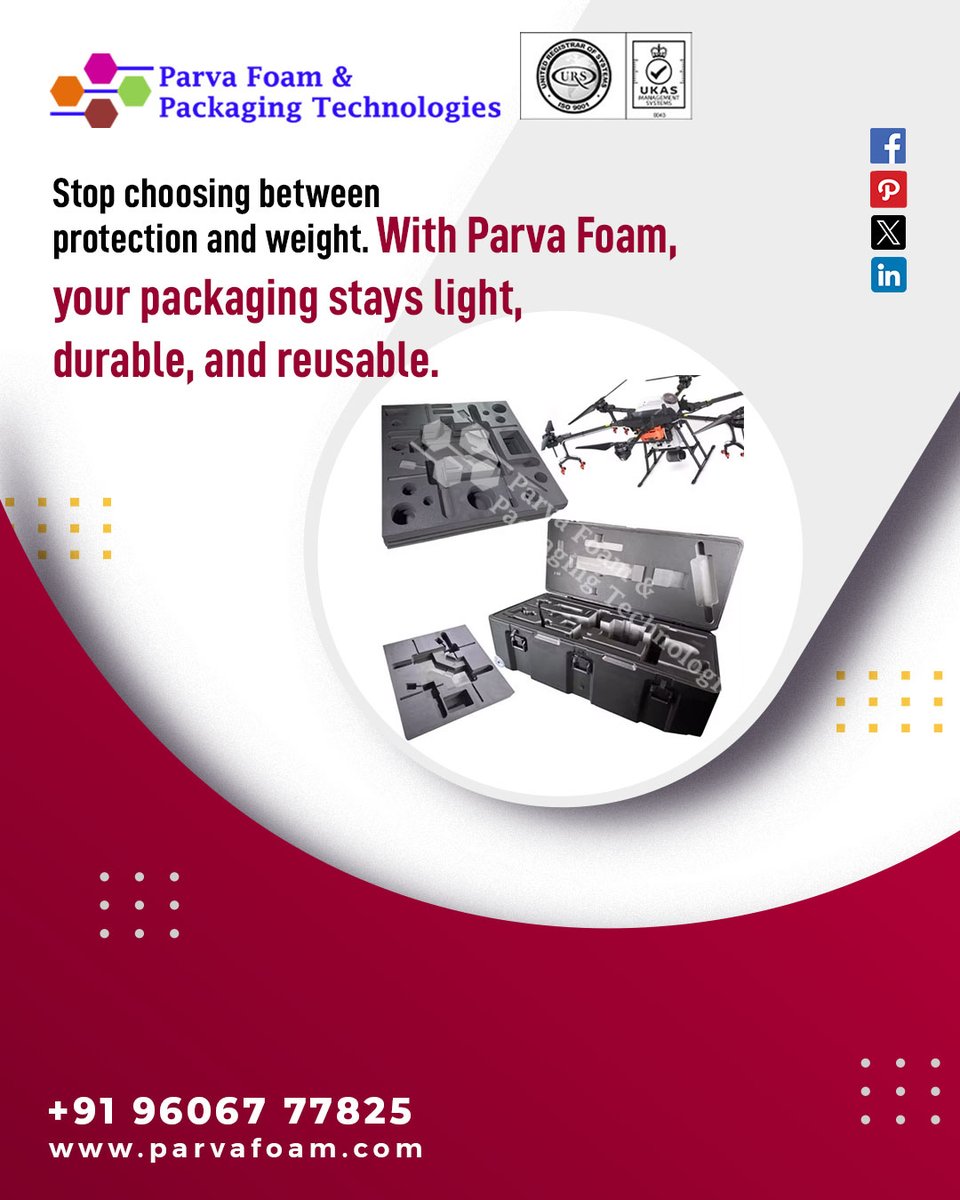 ParvaFoam38534's tweet image. Stop choosing between protection and weight. With Parva Foam, your packaging stays light, durable, and reusable.
#PackagingInnovation #sustainablepackaging #ecofriendly #LightweightPackaging #SmartPackaging
📞 Contact us :+91 96067 77825
🌐 Website: parvafoam.com