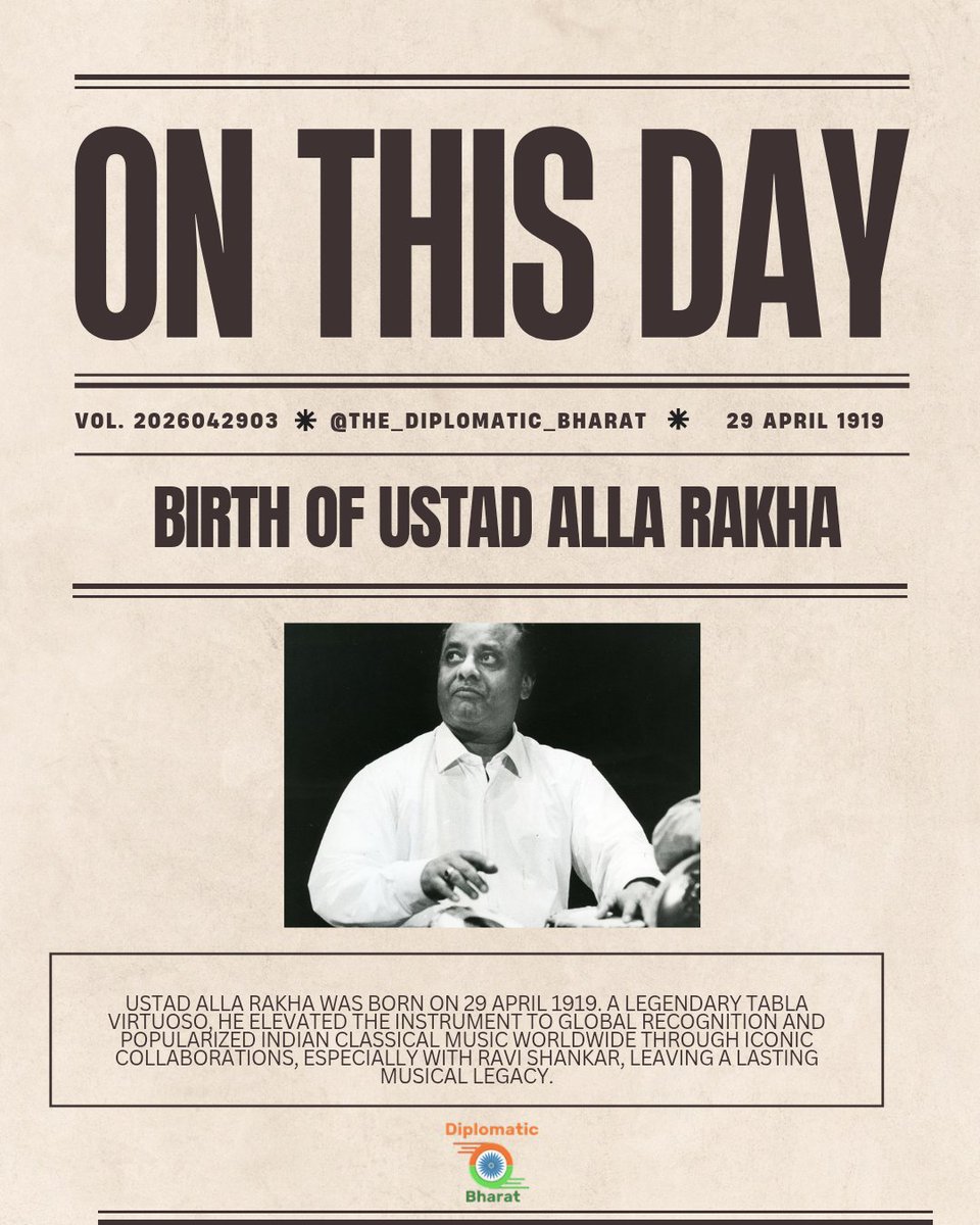Arunshinde7075's tweet image. On this day, history, art, and rhythm came together 🇮🇳
From the foundation of power to the birth of legends—India remembers its timeless legacy.
#onthisday #indianhistory #redfort #rajaravivarma #ustadallarakh