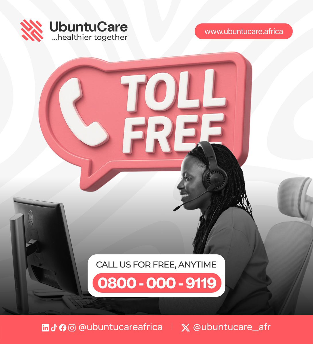 ubuntucare_afr's tweet image. No airtime? No problem. Call us for free and get peace of mind. Because health emergencies don’t wait for a top-up and neither do we. Our toll-free line, 0800-000-9119, is your direct link to verified healthcare professionals in Nigeria.

#Healthcare #TollFree #nigeria