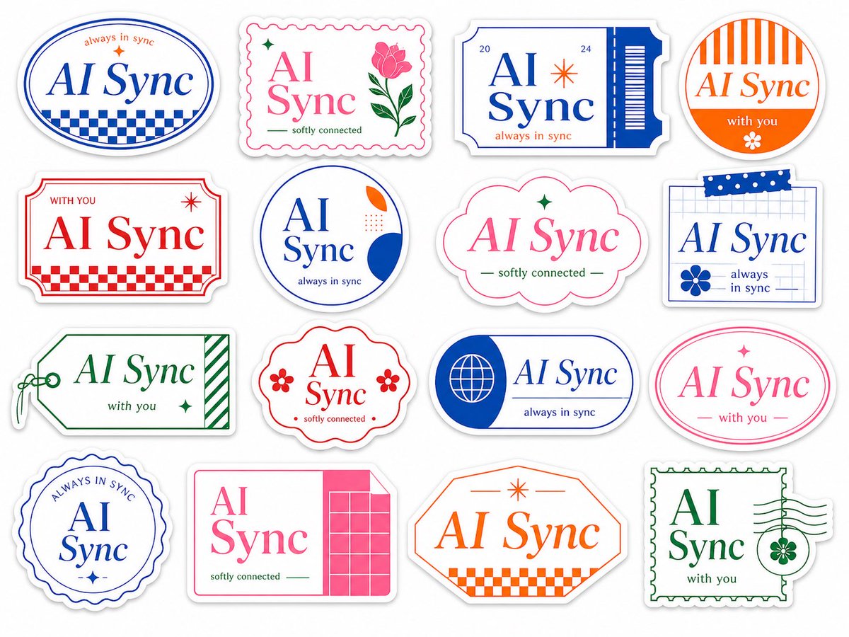 Images 2.0で作ったスペース告知画像と一緒に、
まとさん（<a href="/MatoToushi/">まと｜AI×デザイン</a> ）のプロンプトをアレンジさせてもらって作った
ステッカーシート画像をChatGPTに送ってみました✨

「この中からいちばん合うステッカーを1枚選んで、告知画像に貼って！」