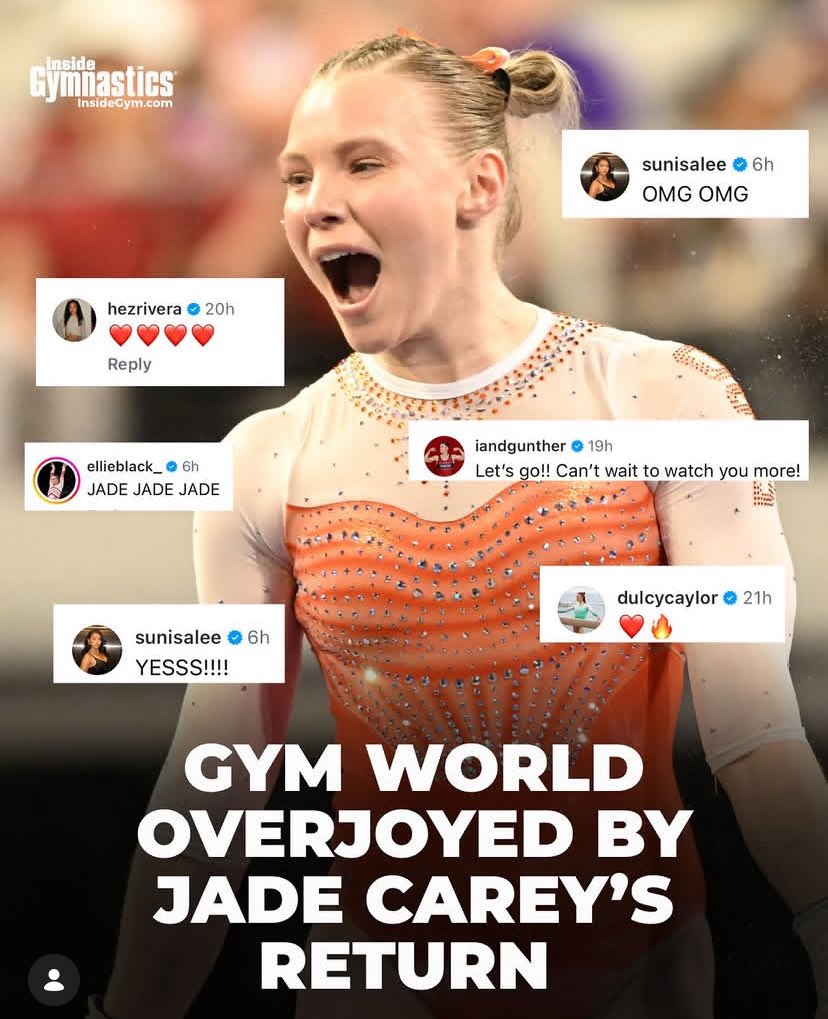 mercyavel1185's tweet photo. This is what happens when you have friends that got your back and can’t wait to watch you compete again.
Welcome back Jade Carey.
#usagymnastics https://t.co/J4Wv2y1S3X