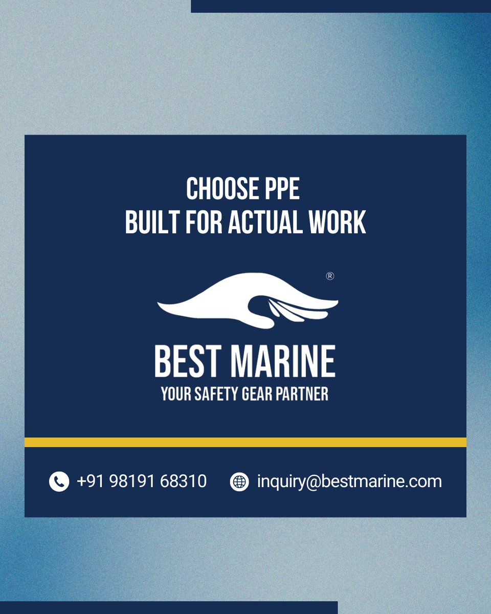 BestMarine2's tweet image. PPE decisions based only on assumptions often fail when exposed to real working conditions.
Performance, durability, and reliability define true safety effectiveness on site.

#BestMarine #WorkplaceSafety #IndustrialSafety #PPE #DecisionMaking #SafetyFirst #RiskManagement