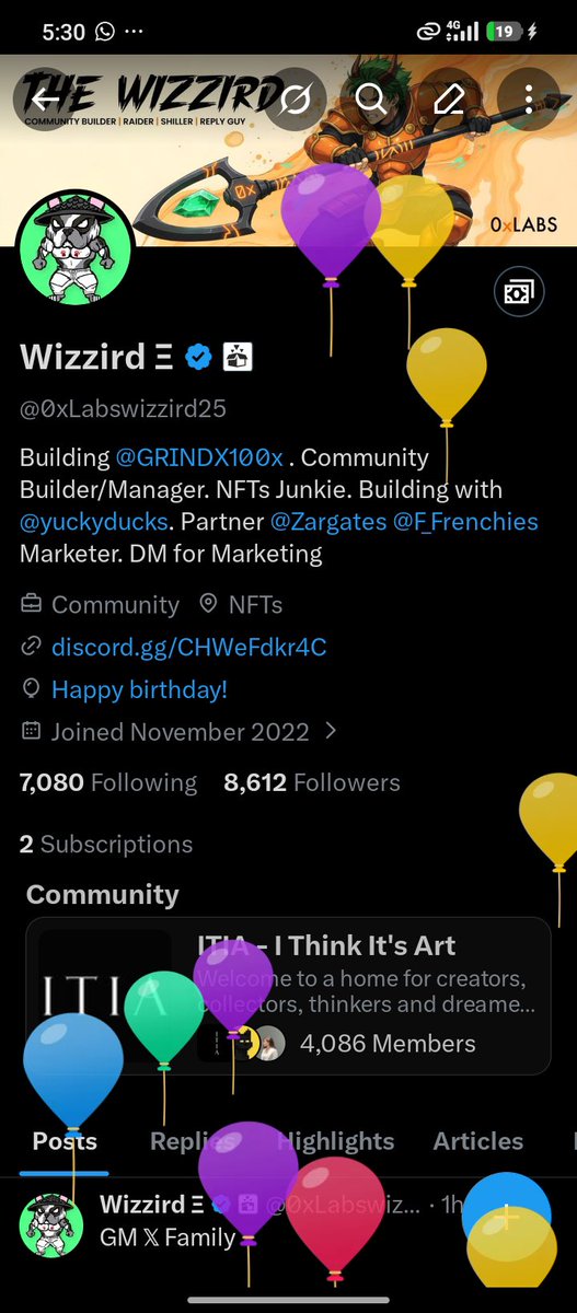 0xLabswizzird25's tweet image. Happy birthday to my humble self 🎉🎂

X gave me balloons today 🎈
