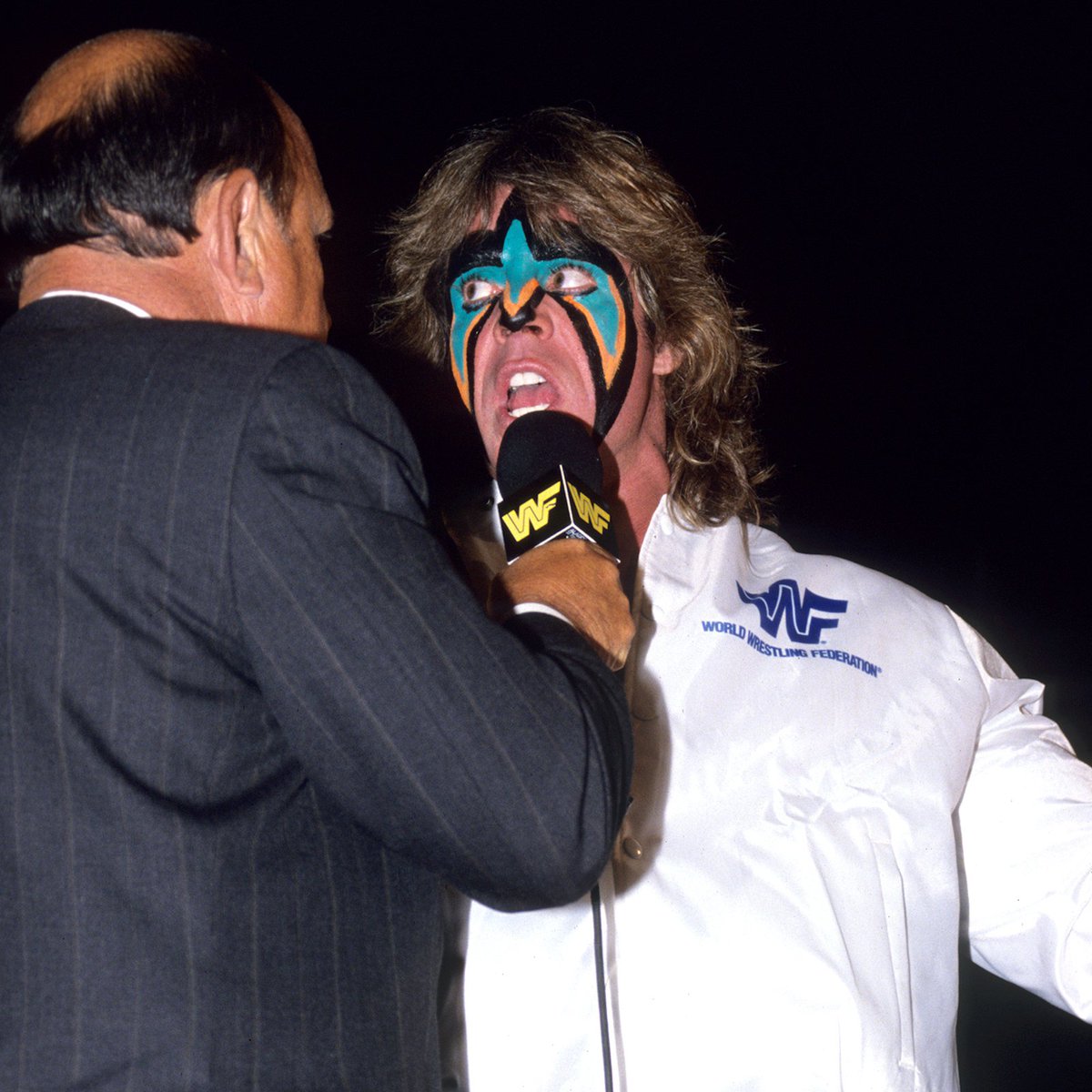 WWFWrestling1's tweet image. On this day in 1992: Papa Shango curses the Ultimate Warrior during an interview for WWF Superstars at the War Memorial, Syracuse, New York. Aired on May 23, 1992. 💀 #WWF #WWE #Wrestling #GeneOkerlund #PapaShango #UltimateWarrior
