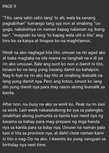 Part 2: Bukod sa malaking tyan ay malaki din ang TT ng Tito nya kaya di na sya nakapagpigil

Pages 7-9