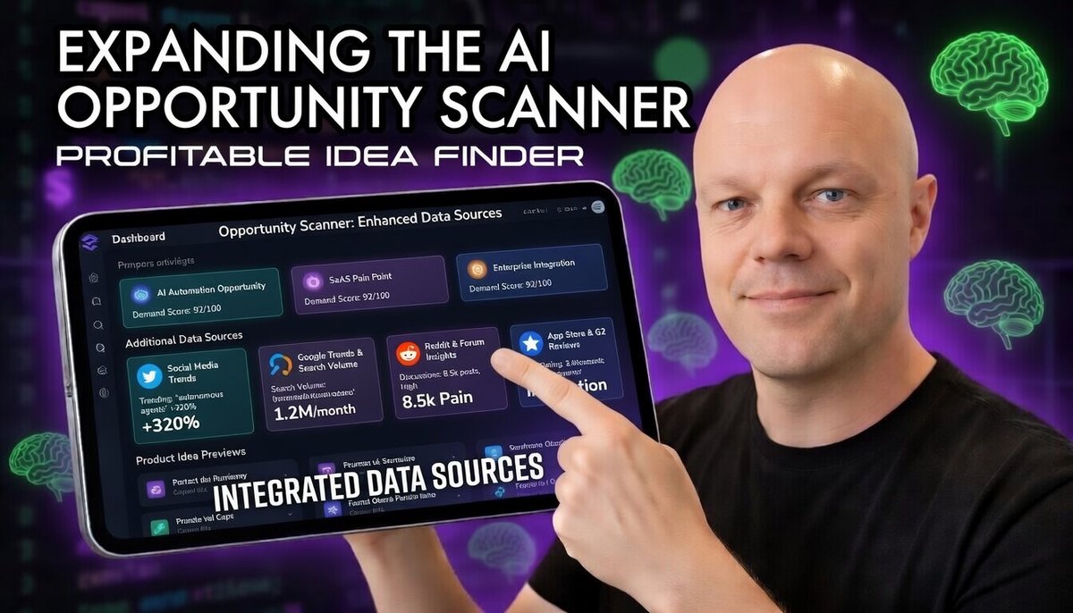 Expanding the AI Opportunity Scanner With More Data Sources | Live

We’re taking the AI Opportunity Scanner to the next level by adding more powerful data sources.

This upgrade will make the tool significantly smarter at finding hidden, high-potential opportunities.

Watch the