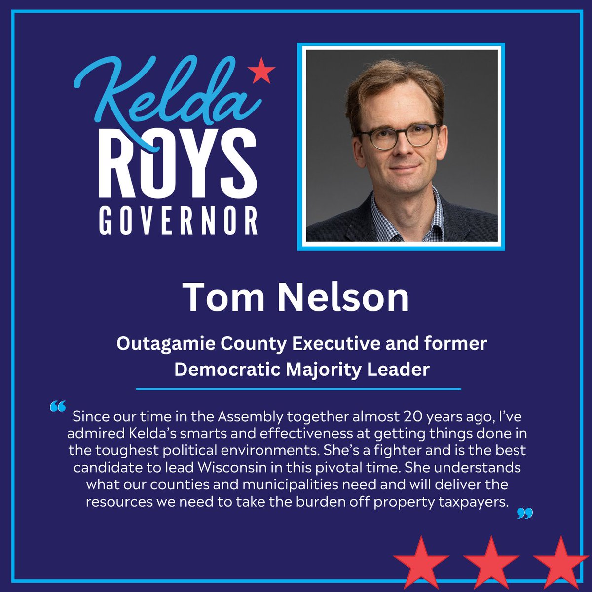 keldahelenroys's tweet photo. I am so proud to have Tom’s support.

Tom is a fellow straight-talking leader whose ability to consistently win a county that has voted for Trump shows what we can accomplish if we lead with honesty and unapologetically fight for hard-working Wisconsinites. https://t.co/lPoGI68Hiv