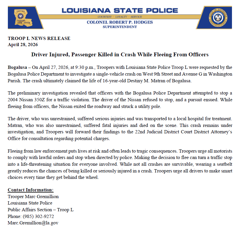 LA State Police tweet media
