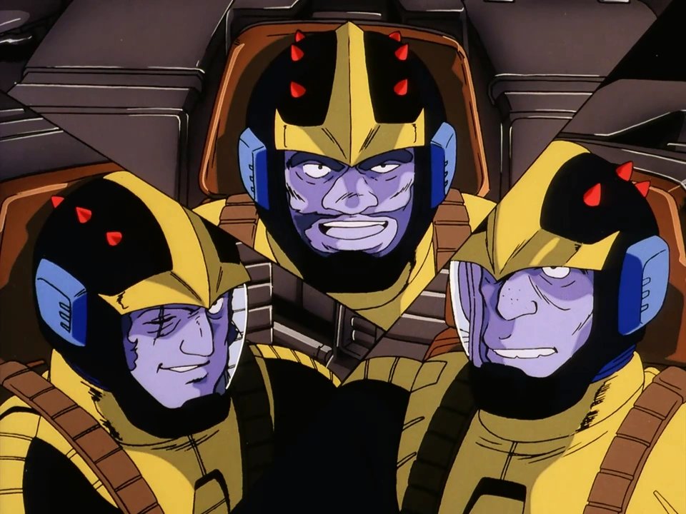 APaperPrincess's tweet image. Speaking of the Dom, its most famous pilots were the Black Tri-Stars:  Ortega, Gaia, and Mash.  Their special maneuver with the Dom, the Jet Stream Attack, became a legendary anime move.
#BlackTriStars #Ortega #Gaia #Mash #JetStreamAttack #RickDom #Dom #Gundam #MobileSuitGundam