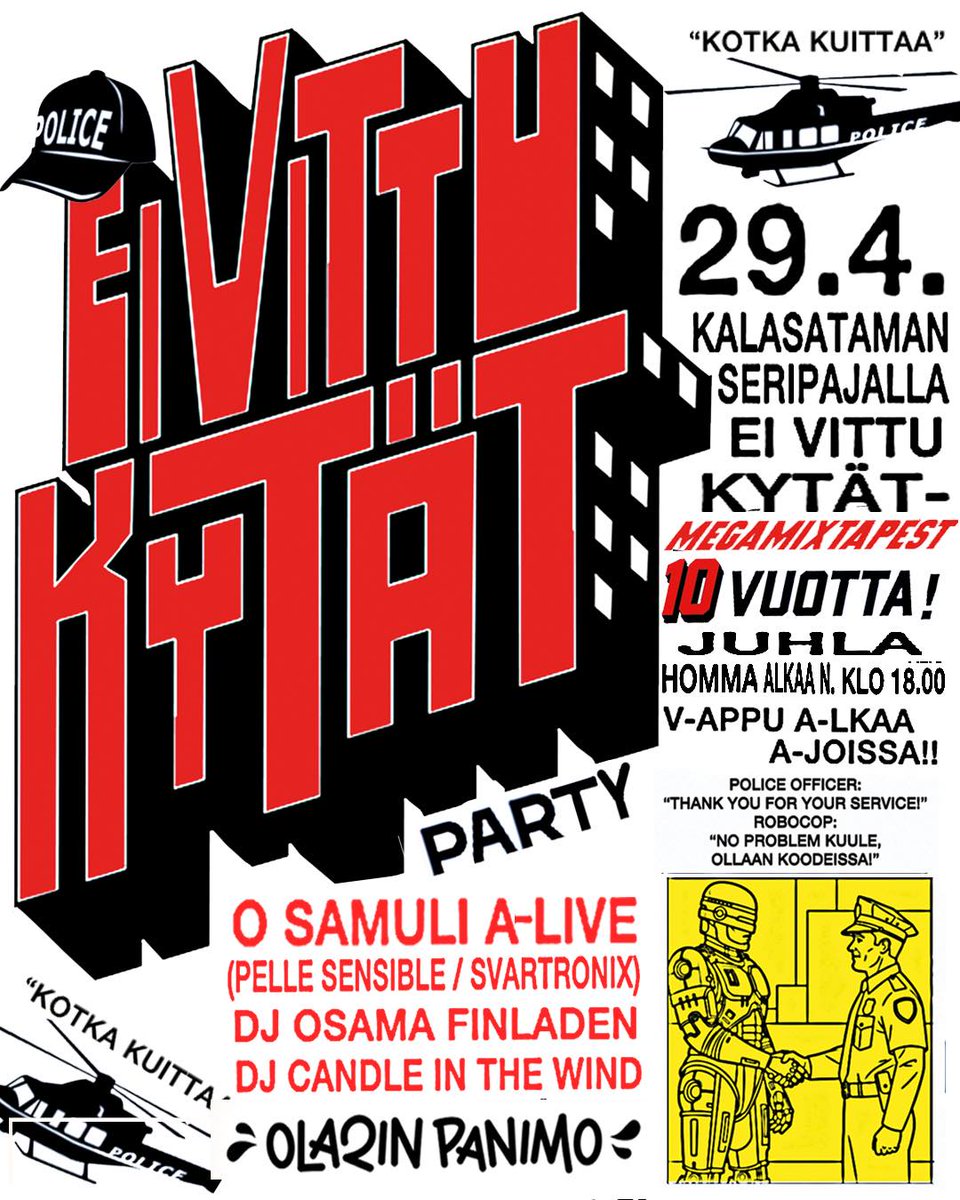 pHinnWeb's tweet image. O Samuli A - Live @ Kalasataman Seripaja, Vanha Talvitie 9, 00580 Helsinki. Wednesday 29 April 2026. 18 -&amp;gt;

osamulia.bandcamp.com/album/ei-vittu…

kalasatamanseripaja.com

#OSamuliA #electronic #techno #electro #slengteng #livePA #Vilunki3000 #KalasatamanSeripaja #Kalasatama #Helsinki #Finland