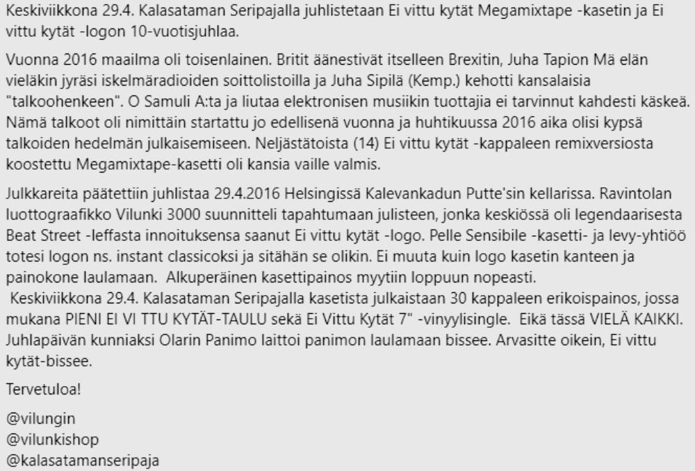 pHinnWeb's tweet image. O Samuli A - Live @ Kalasataman Seripaja, Vanha Talvitie 9, 00580 Helsinki. Wednesday 29 April 2026. 18 -&amp;gt;

osamulia.bandcamp.com/album/ei-vittu…

kalasatamanseripaja.com

#OSamuliA #electronic #techno #electro #slengteng #livePA #Vilunki3000 #KalasatamanSeripaja #Kalasatama #Helsinki #Finland