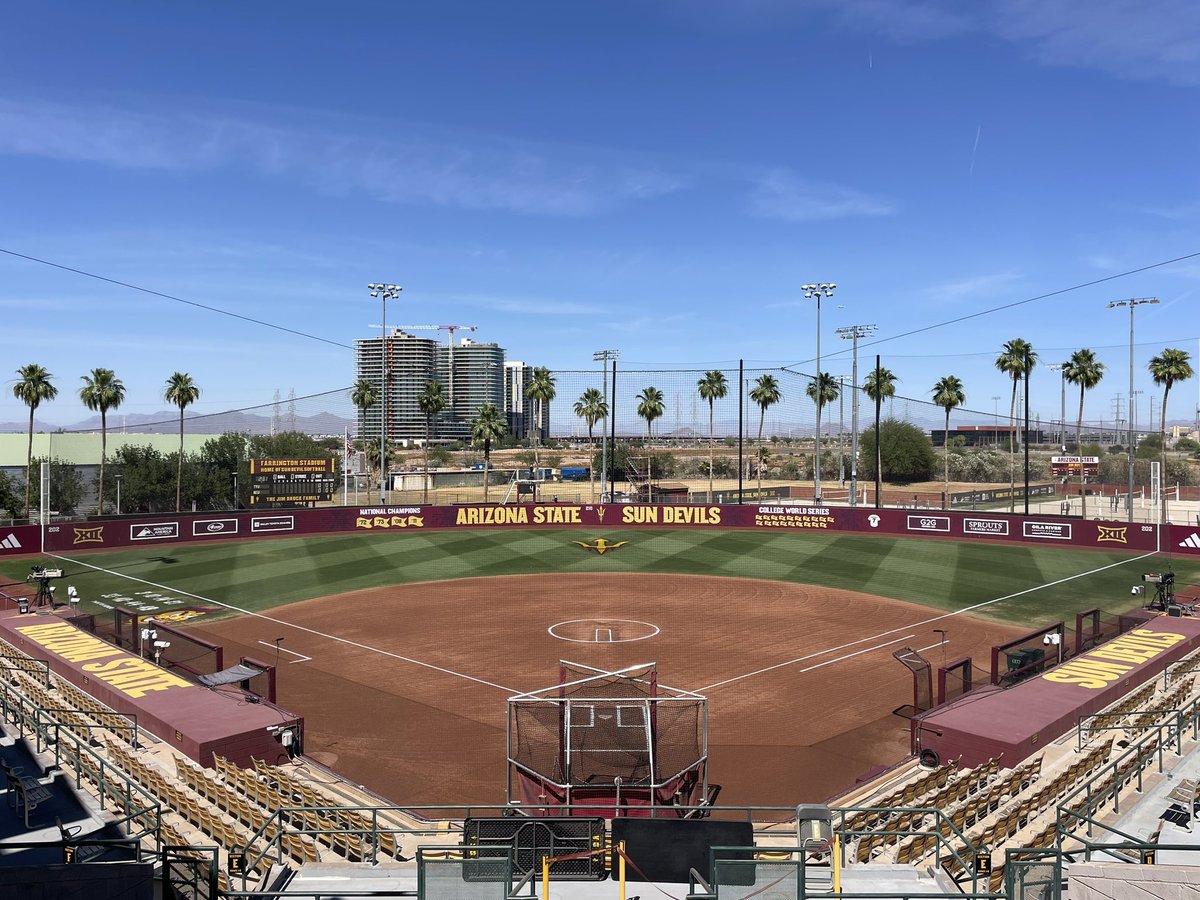 leahlou2's tweet photo. Really happy to close out the 2026 home @ASUSoftball season! We hosted 60 NCAA softball games over 12 weeks and I’m beyond grateful to all those who helped along the way 👏🏼 @ASUGroundsCrew https://t.co/5VuyV4LXP4