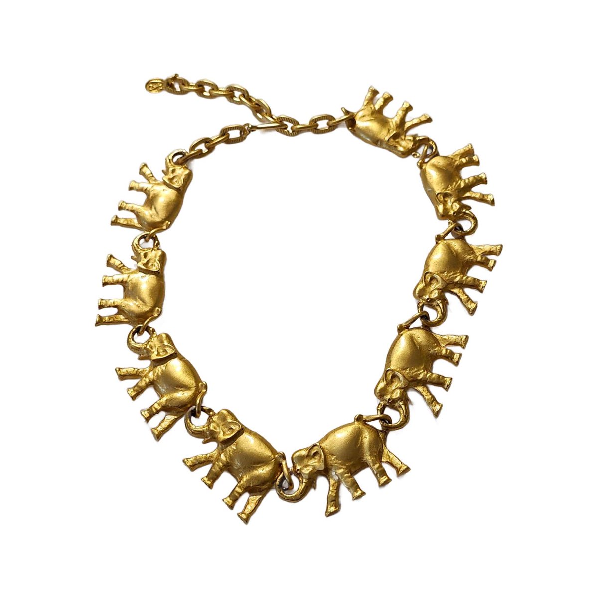 JunkYardBlonde's tweet image. Vintage Inspired Brushed Gold Elephants on Parade Necklace tuppu.net/e19183b0 #JunkYardBlonde #Etsy #ResortWear