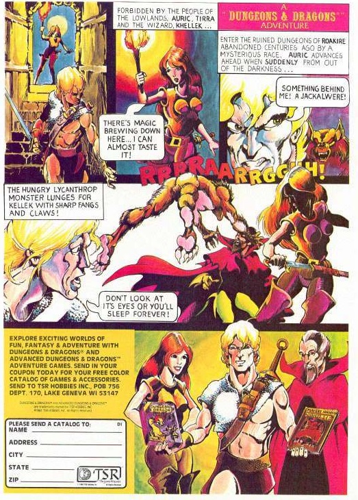 WeAreTheMutants's tweet photo. Beautiful D&amp;D ads from 1981 with art by Bill Willingham. https://t.co/JlFyc1hPjj