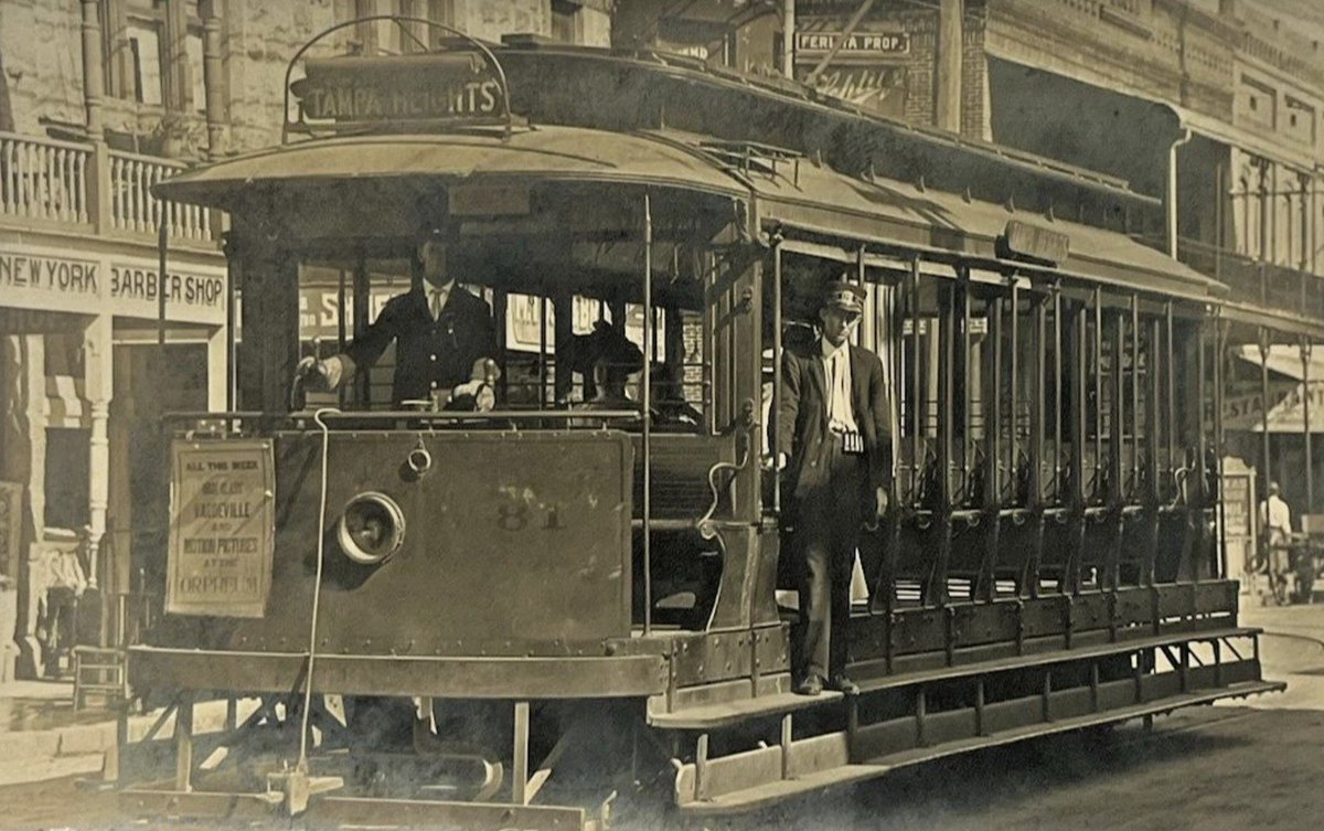 BeachFrmFL's tweet image. Tampa Heights Trolley Car - Tampa, #Florida - 1907