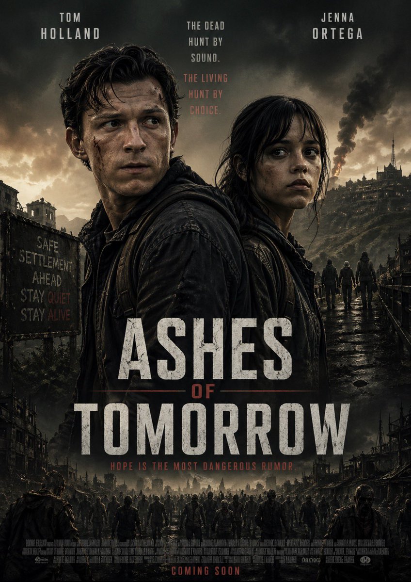 Starpster2's tweet photo. Ashes Of Tommorow, which one looks best #tomholland #jennaortega #movieposter #design #graphic https://t.co/fCHUeKfliH