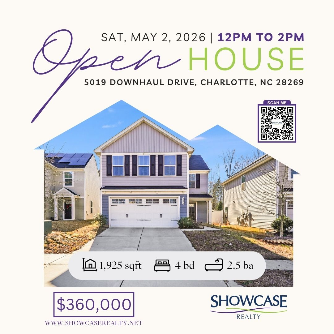 ShowcaseRealty's tweet image. 🏡 OPEN HOUSE – Sat, May 2 | 12–2 PM
📍 5019 Downhaul Dr, Charlotte, NC

Opportunity is BACK! 4BR home just 12 mins from Uptown. Open layout, kitchen w/ island, spacious bedrooms &amp;amp; appliances included.

Tour it Saturday!

#CharlotteNC #OpenHouse