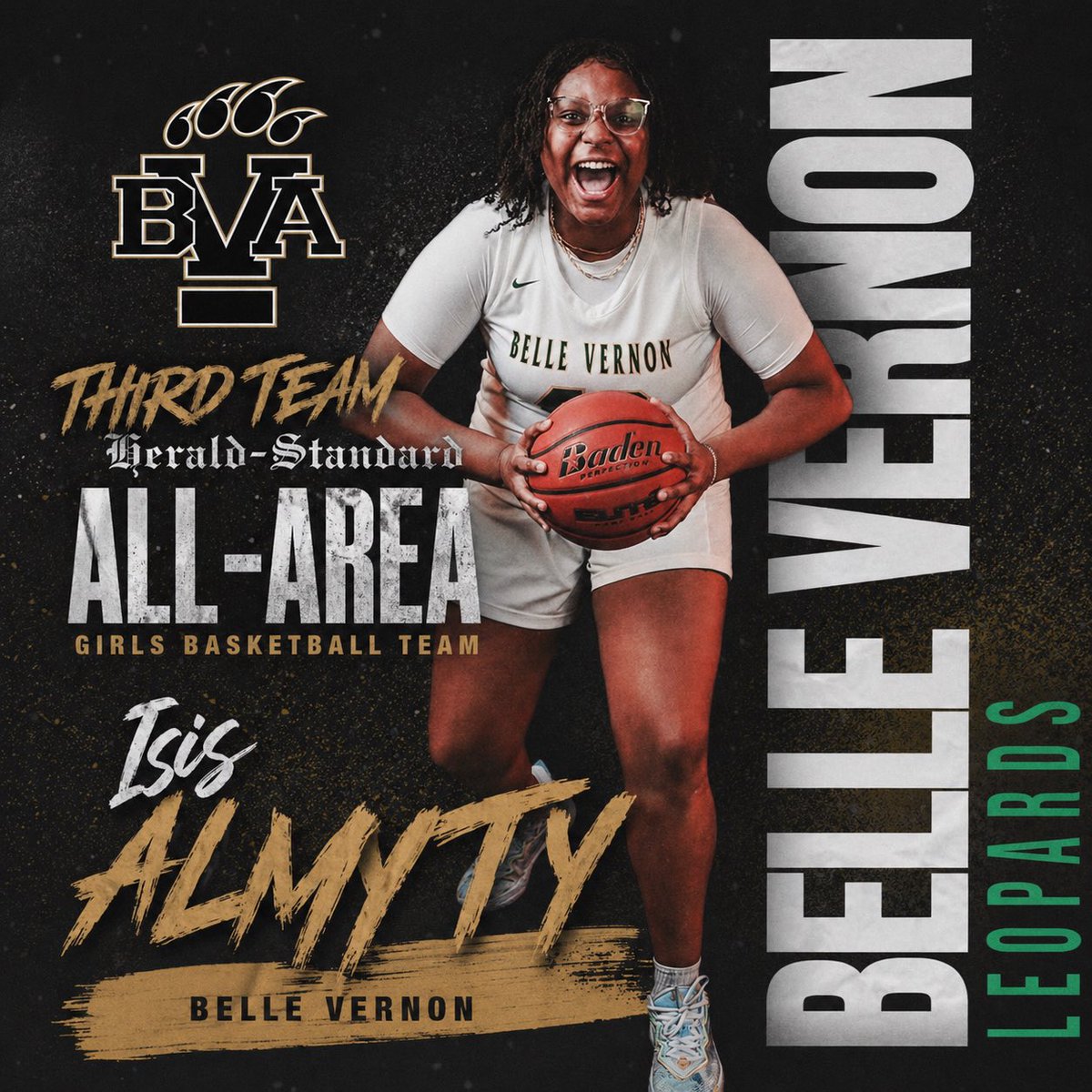 BVAbasketball's tweet photo. Third Team All-Area—well deserved 👏
Isis Almyty putting Belle Vernon on the map with a huge honor from the Herald-Standard 💪🔥
The grind never stops 🐆💚
#RiseGrindRoar #BelleVernon #AllArea #ThirdTeam #Leopards #LockedIn https://t.co/X1j4PXc5g0