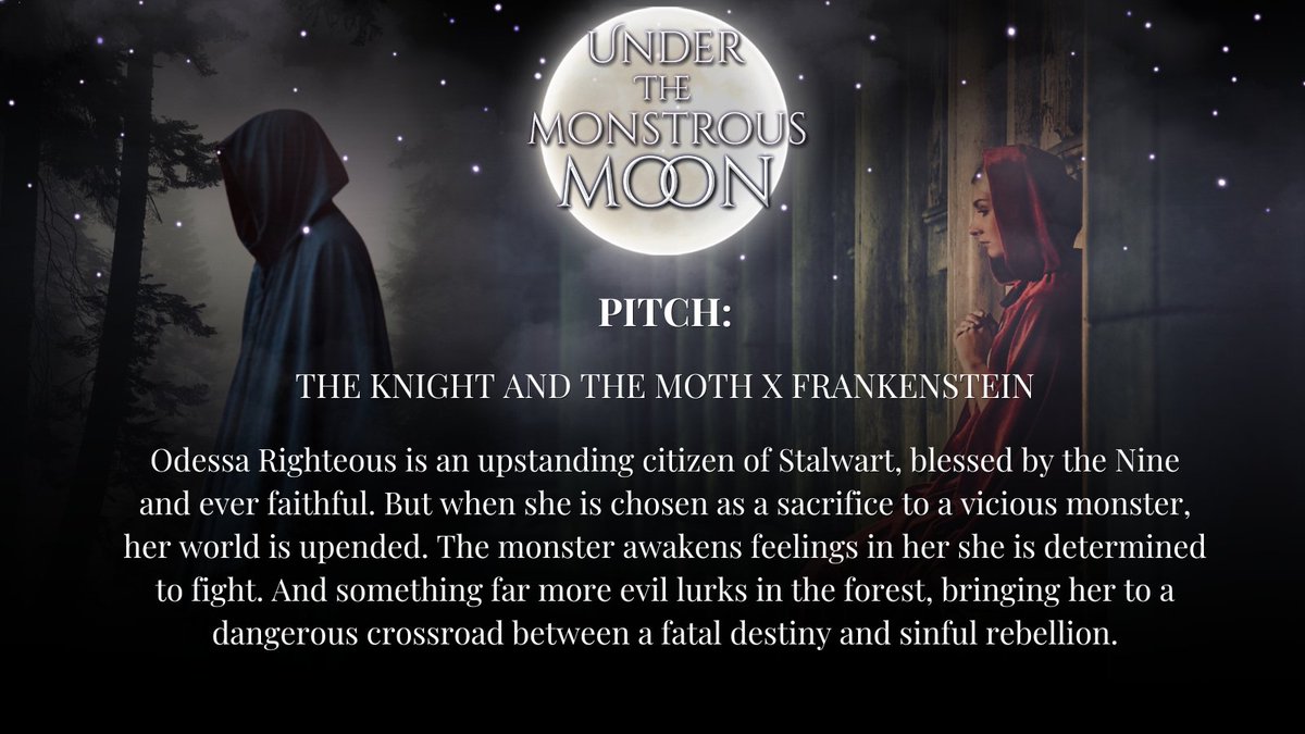 HLCarter_Author's tweet image. THE KNIGHT AND THE MOTH X FRANKENSTEIN
Odessa Righteous is an upstanding citizen of Stalwart, blessed by the Nine and ever faithful. But when she is chosen as a sacrifice to a vicious monster, everything she thought she knew—and believed—is upended.
#QuestPit #A #W #AG #RF