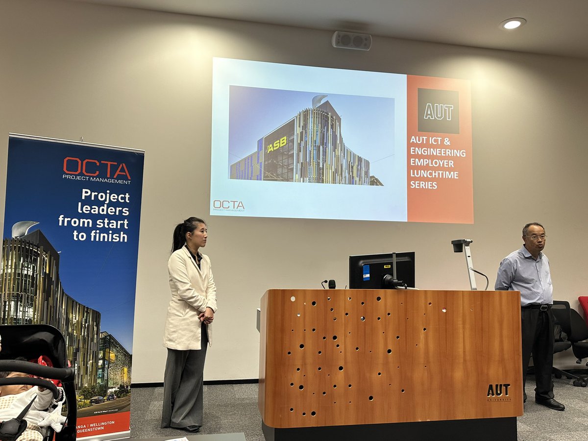 autcs's tweet photo. Excited to have Managing Director Vernon Lu from OCTA Project Management on campus @AUTuni today sharing insights on project leadership and project management. @AUTCareers https://t.co/cE2osKrVZa