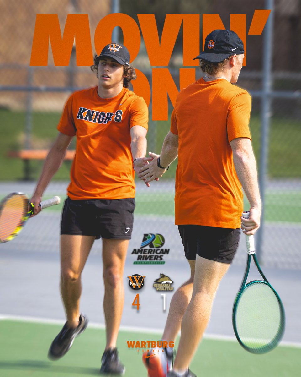 WartburgKnights's tweet image. Movin' On. ⚔️

Third-seeded Wartburg advances with a 4-1 triumph over sixth-seeded Nebraska Wesleyan to reach Thursday's Semifinals at Coe. 

#GoKnights x @WartburgTennis