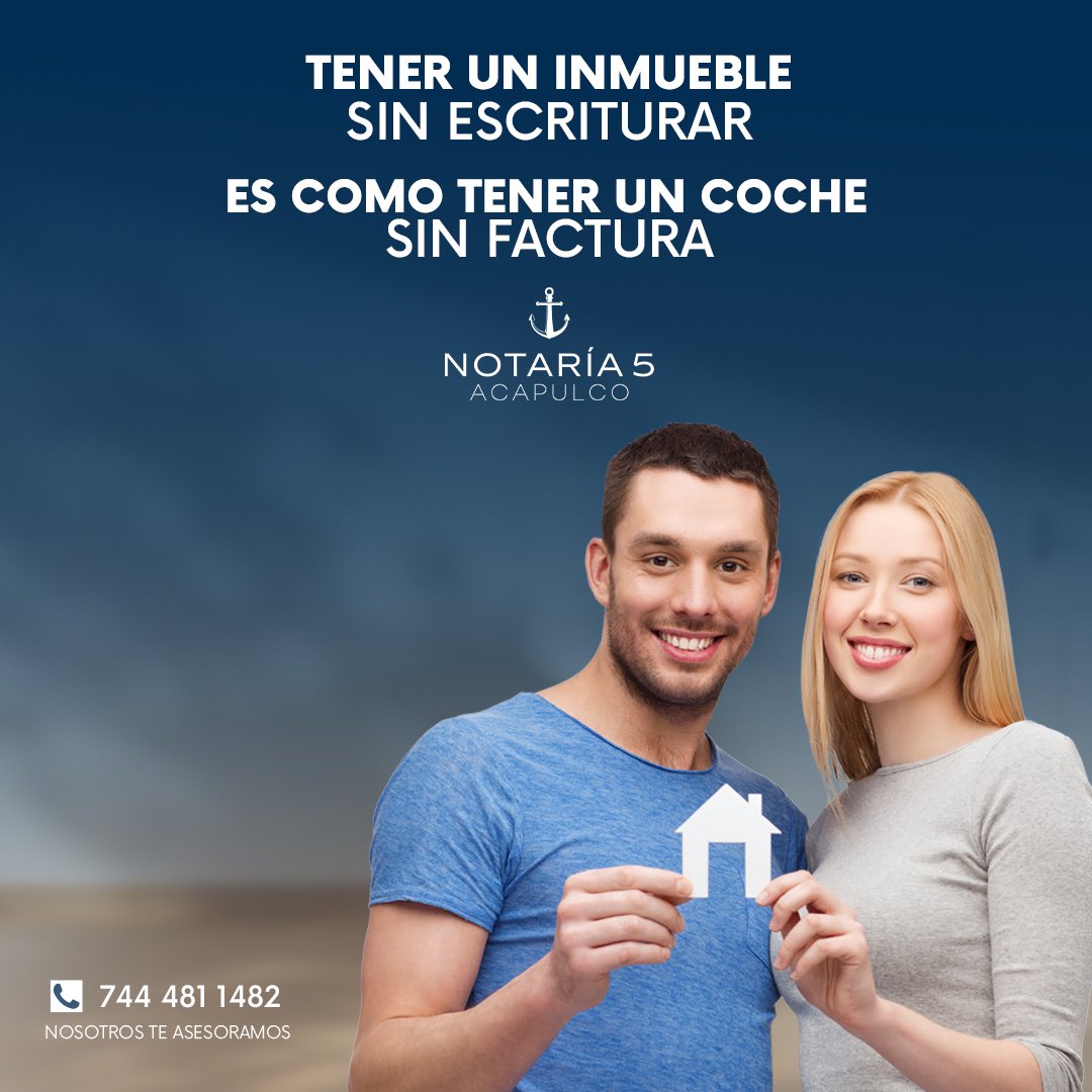 Notaria5Aca's tweet photo. La escrituración de inmueble es la única forma en la que tendrás la certeza jurídica de tu propiedad ante terceros, incluyendo bancos para contratar créditos con garantía hipotecaria.

¡Haz una cita, nosotros te asesoramos! https://t.co/jtNNgCx5iv