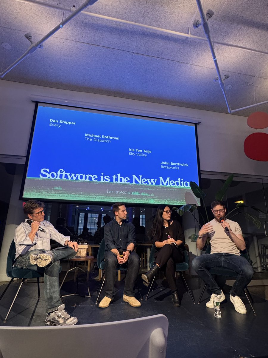 “Build an agent’s best friend”. As an Every subscriber was awesome to hear @danshipperr riff on AI in-person ty <a href="/betaworks/">Betaworks</a> for hostin