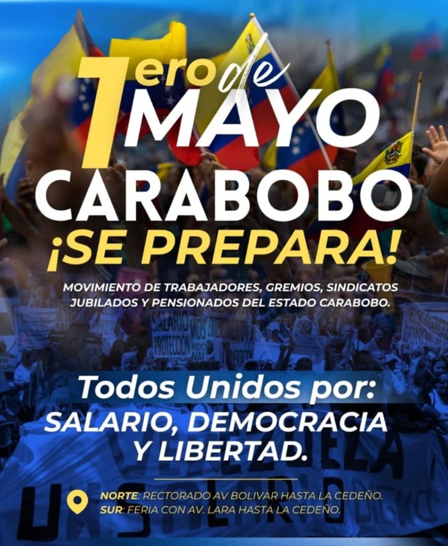 APUC-Seccional Educación Convoca a sus agremiados (as) a la Marcha del 1ero de Mayo Día Internacional de los trabajadores
Por: Salarios Dignos
Negociación Colectiva
Seguridad Social
Libertad Sindical