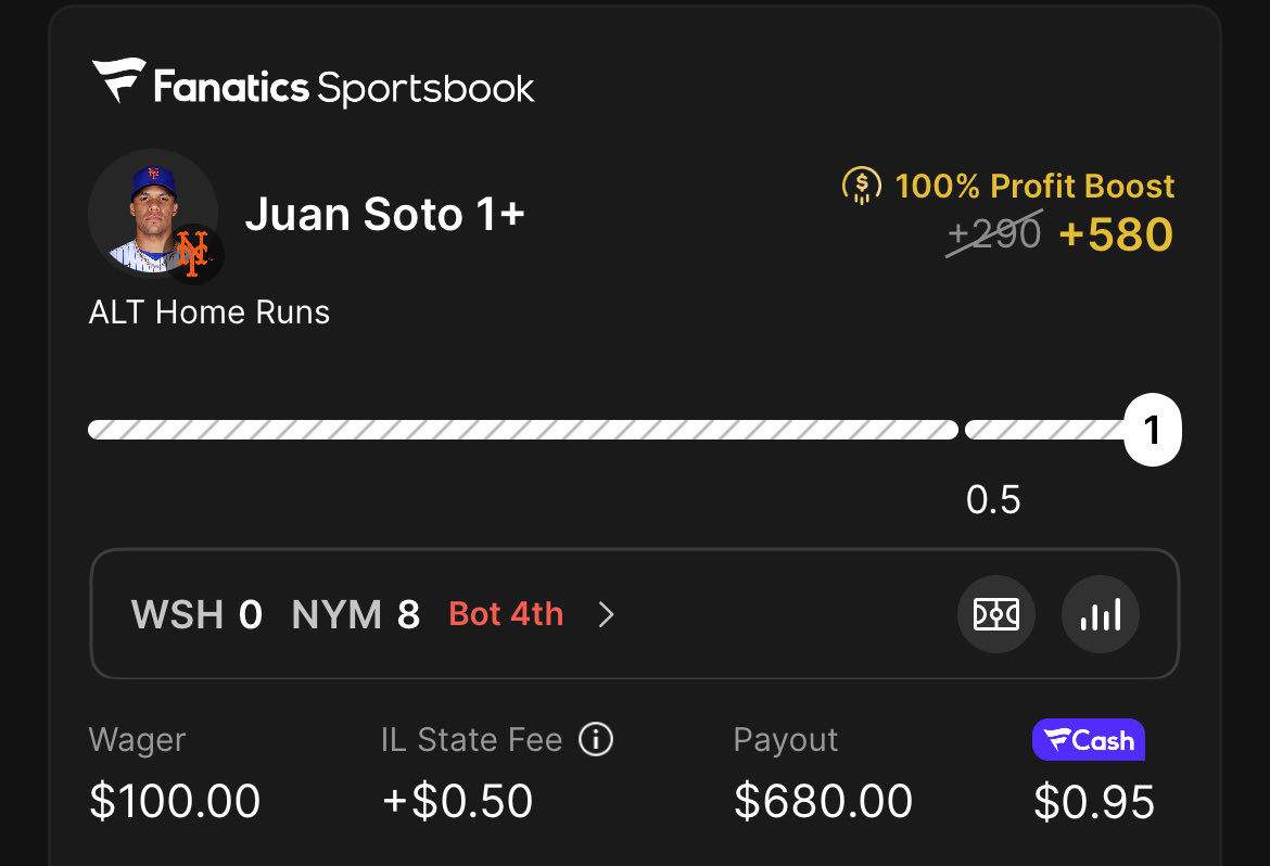 TroubleBets's tweet image. 💵 #LGM 

Top Bopper cashes once again🎯

#GamblingX #MLB #Parlay #Mets
